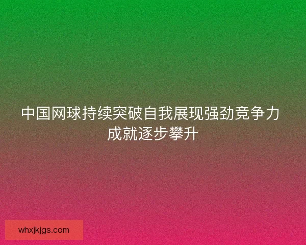 中国网球持续突破自我展现强劲竞争力 成就逐步攀升